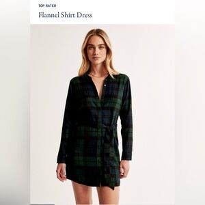 Abercrombie Flannel Shirt Dress, Blackwatch / navy and green plaid